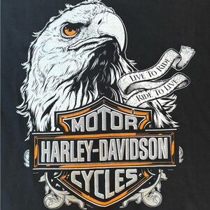 Harley-Davidson Black and Orange Eagle Tee